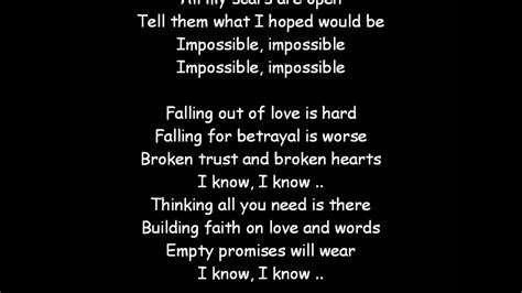 Jan 17, 2024 ... ... (impossible) Impossible, impossible James Arthur - Impossible (Lyrics) #JamesArthur #Impossible #TajTracks #Lyrics Contact: cgtmusic.claim@gmail.